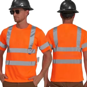 Custom OEM ODM ANSI Class 2 Hi Vis Safety T Shirts Polo Shirts Polyester Quick Dry Reflective Workwear Construction