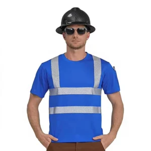 Custom OEM ODM ANSI Class 2 Hi Vis Safety T Shirts Polo Shirts Polyester Quick Dry Reflective Workwear Construction