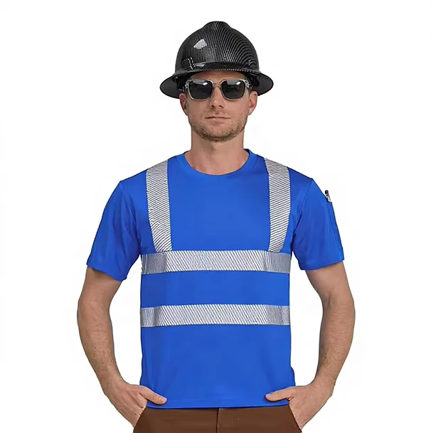 Custom OEM ODM ANSI Class 2 Hi Vis Safety T Shirts Polo Shirts Polyester Quick Dry Reflective Workwear Construction