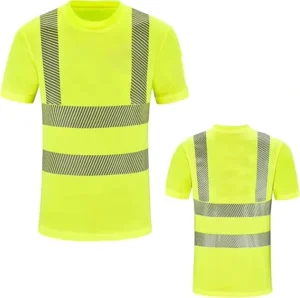 Custom OEM ODM ANSI Class 2 Hi Vis Safety T Shirts Polo Shirts Polyester Quick Dry Reflective Workwear Construction