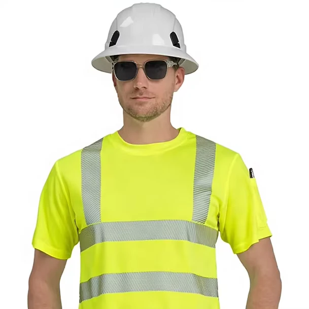 Custom OEM ODM ANSI Class 2 Hi Vis Safety T Shirts Polo Shirts Polyester Quick Dry Reflective Workwear Construction