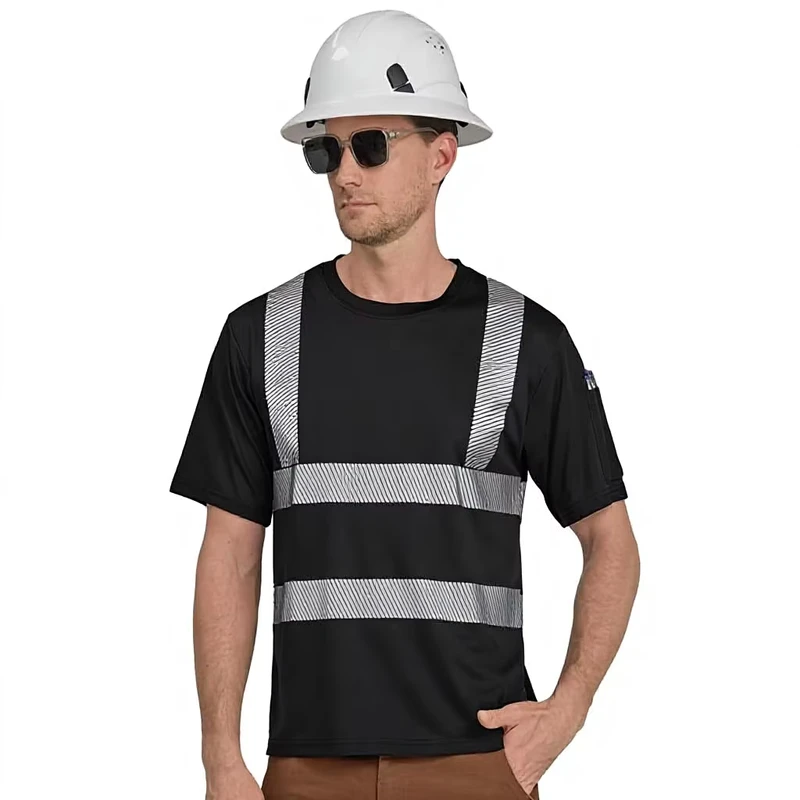 Custom OEM ODM ANSI Class 2 Hi Vis Safety T Shirts Polo Shirts Polyester Quick Dry Reflective Workwear Construction