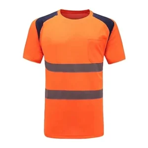 Custom OEM ODM ANSI Class 2 Hi Vis Safety T Shirts Polo Shirts Polyester Quick Dry Reflective Workwear Construction
