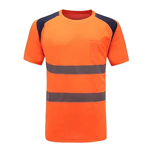 Custom OEM ODM ANSI Class 2 Hi Vis Safety T Shirts Polo Shirts Polyester Quick Dry Reflective Workwear Construction