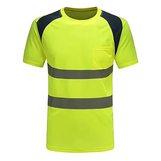 Custom-OEM-ODM-ANSI-Class-2-Hi-Vis-Safety-T-Shirts-Polo-Shirts-Polyester-Quick-Dry-Reflective-Workwear-Construction