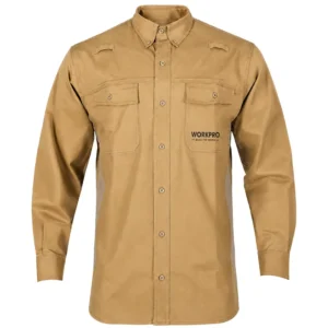 Custom OEM ODM FR Work Shirt Men’s Flame Resistant Anti Static Cotton Safety Uniform Long Sleeve Factory