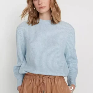 Custom OEM ODM Hollow Out Waffle Crew Neck Sweater Oversize Plaid Sweater Thick Loose Women’s Sweater