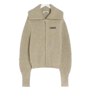 Custom OEM ODM Knit Cotton Men’s Sweaters Zip Turn down Collar Custom Men Cardigan Sweater for Men