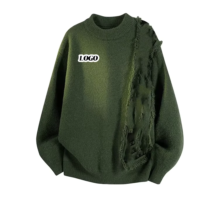 Custom-OEM-ODM-Logo-Jacquard-Distressed-Knitwear-Embroidery-Sweater-Custom-Crew-Neck-Sweater-for-Men