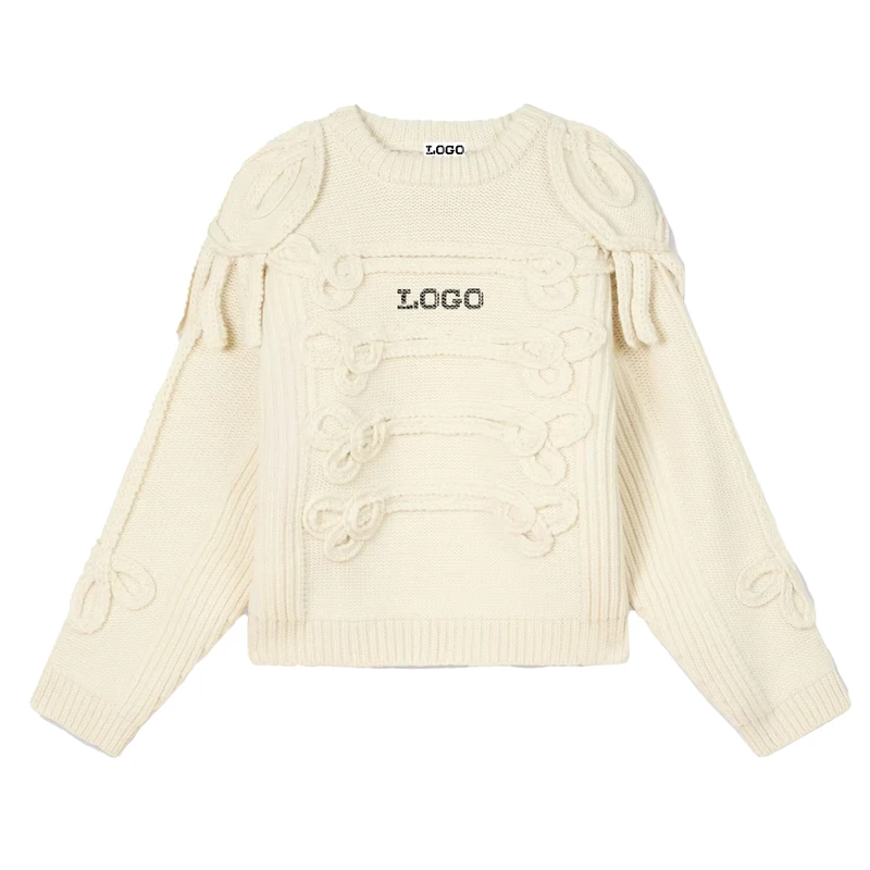 Custom OEM ODM Logo Jacquard Knitwear Custom O neck Knitted Men's Sweaters Pullover Sweater for Men