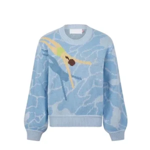Custom OEM ODM Logo Sweater Women Jacquard Design Knitwear Ladies Knitted Pattern Girls Pullover Knit Top Women Sweaters