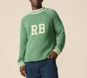 Custom OEM ODM Logo Winter Crew Neck Knit Sweater Solid Color Men’s Wool Blend Embroidered Sweater