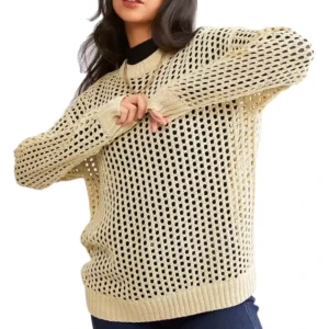 Custom OEM ODM Manufacturer Women Sweater Open knit Open Stitch Oversize Sweaters