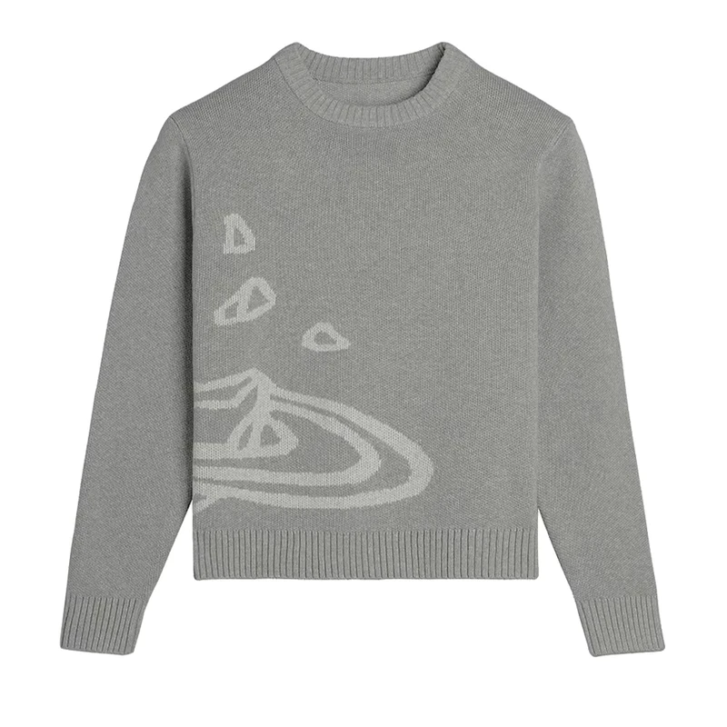 Custom OEM ODM Men Knit Sweater Cotton Knitwear Jacquard Sweater Pullover Manufacturer Crew Neck Long Sleeve Knit Sweater Men