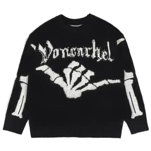 Custom OEM & ODM Men Sweater Pullover Knitwear Jacquard Pattern Long Sleeve Knitted Top Men Designer Clothes Knit Sweater Men