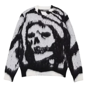 Custom OEM ODM Mohair Sweater Men Fuzzy Long Sleeve Knitwear Winter Crew Neck Knitted Top Pullover Mohair Knit Sweater Fro Men