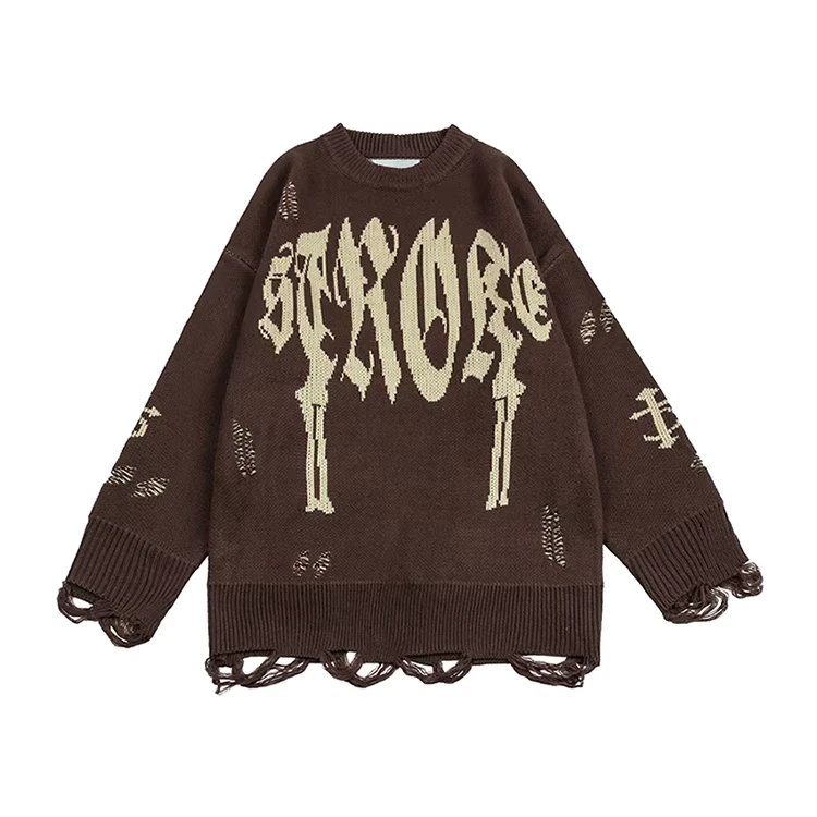 Custom-OEM-ODM-Vintage-Pullover-Sweater-Mens-Cotton-Jacquard-Distressed-Knitted-Jumper-Anti-Shrink-Pattern
