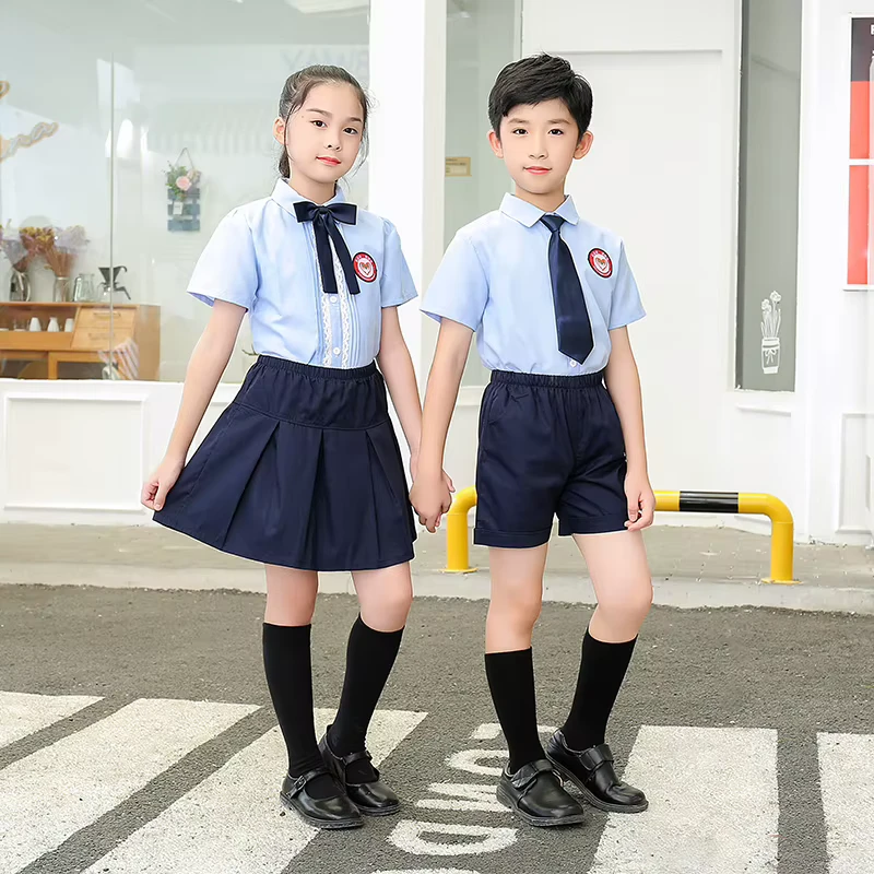 Custom OEM Summer School Uniform for Boys and Girls, 100% Polyester