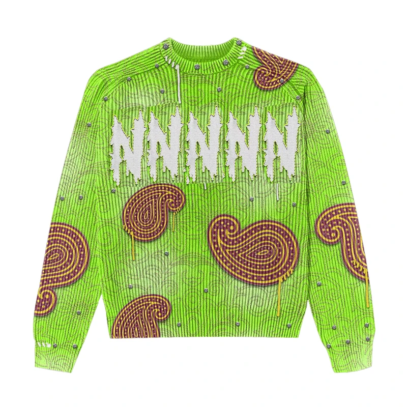 Custom OEM Sweater Manufacturer Pullover Knitwear Jacquard Winter Casual Crew Neck Jumper Designer Knit Sweater Men