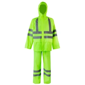Custom Outdoor Waterproof Workwear Reflective Safety Durable Hi Vis Rain Coat Suit High Visibility Rain Gear for Men Adults Work