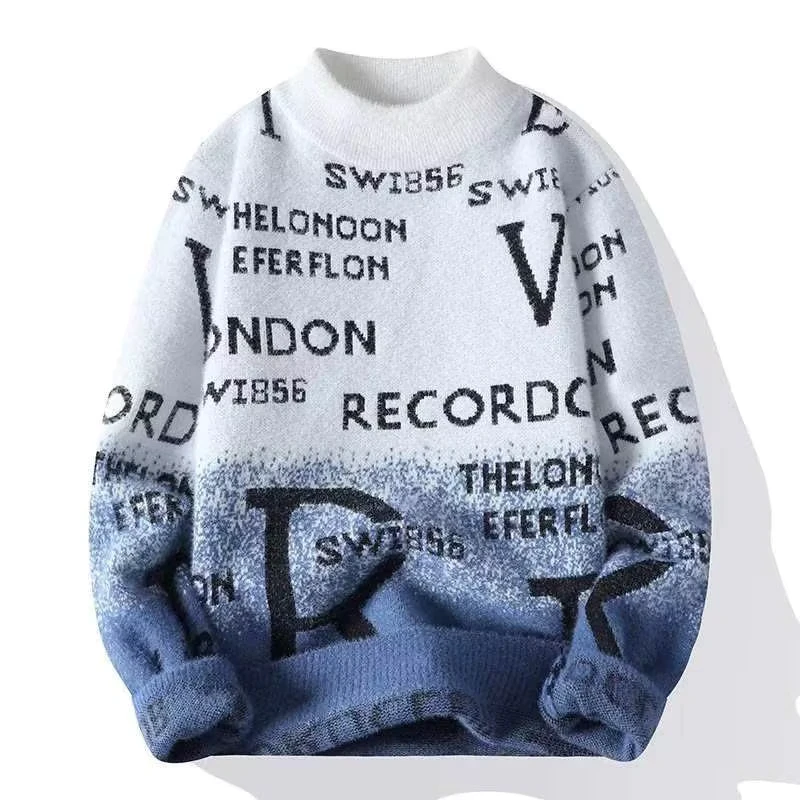 Custom Oversized Anti Wrinkle Breathable Winter Pullover Knitted Men's Sweater