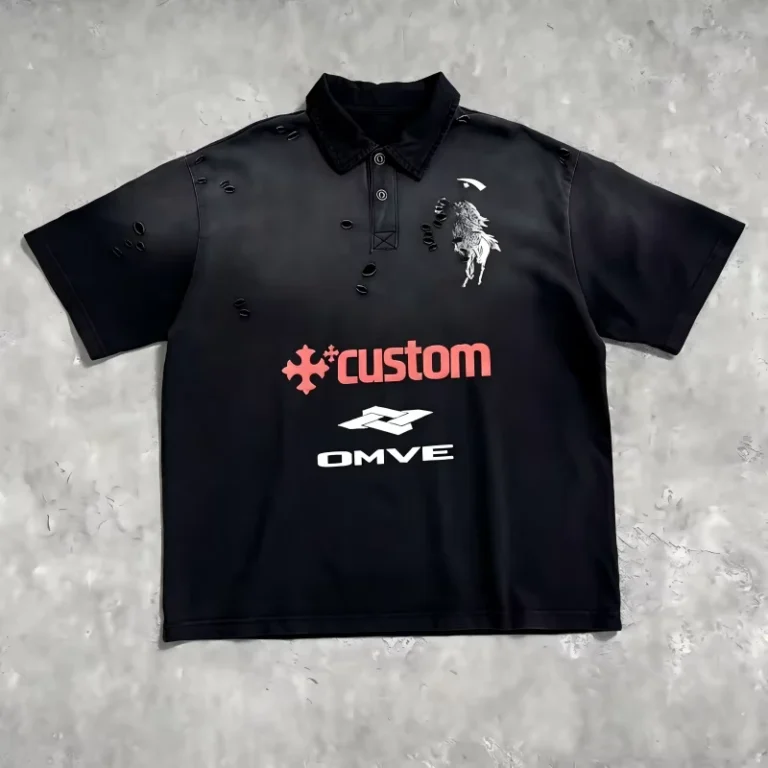 Custom-Oversized-Polo-T-Shirt-Men-275gsm-Heavyweight-Cotton-Distressed-Vintage-Wash-Digital-Print-OEM-ODM-Streetwear-Tee