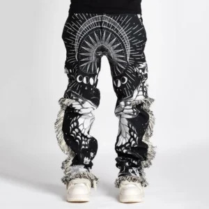 Custom Pattern Tapestry Pants 100% Luxury Cotton Straight Leg Rug Cargo Pant Streetwear Woven Blanket Fringes Tapestry Pants
