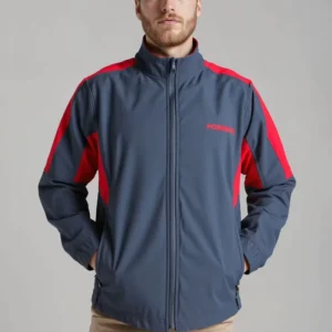 Custom Plaid Print Soft Shell Blouson All Weather Jacket Men Windproof Waterproof Zipper Closure. Built Hiking Camping Daily