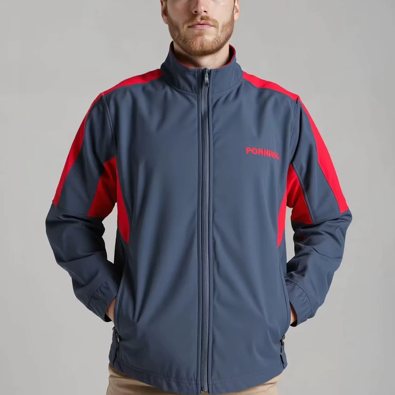 Custom Plaid Print Soft Shell Blouson All Weather Jacket Men Windproof Waterproof Zipper Closure. Built Hiking Camping Daily