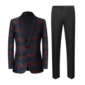 Custom Plus Size Breathable Wool Silk Shawl Lapel Embroidery High End European and American Men’s Suits and Formal Wear