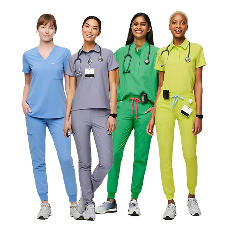 Custom Plus Size Hospital Nursing Scrub Uniform Set Twill Fabric Unisex Medical Scrubs
