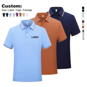 Custom Polo Shirt 100% Cotton Solid Color Polo Shirts Sports Golf Shirt Work Uniform Polo Shirt Men’s Polo Shirts