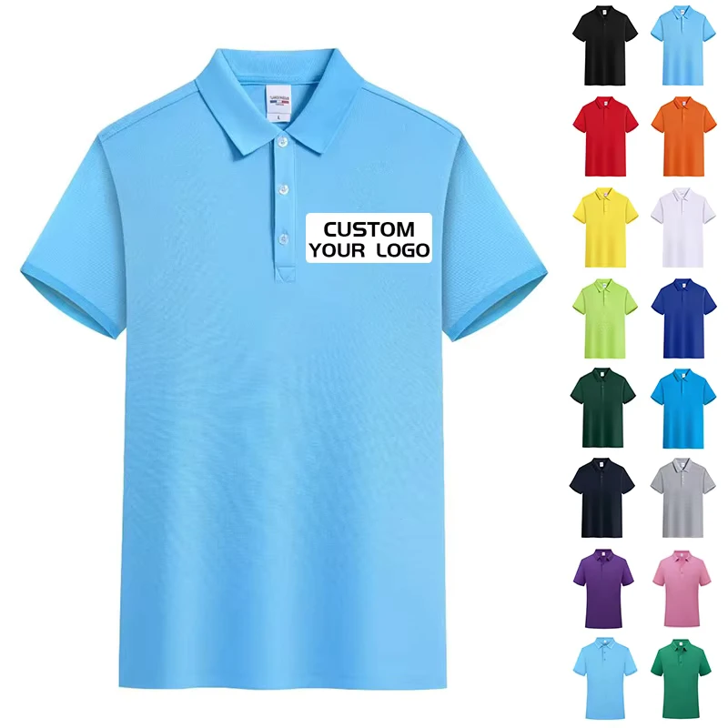 Custom Polo t Shirt Unisex Breathable Work Uniform With logo T shirt Embroidery logo Custom Family Clothes Screen Printing Kids