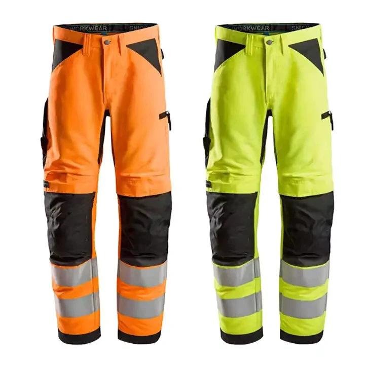 Custom-Polyester-Cotton-Blend-Mechanic-Mining-High-Visibility-Safety-Work-Wear-Cargo-Trousers-Workwear-Uniform-Hi-Vis-Work-Pants