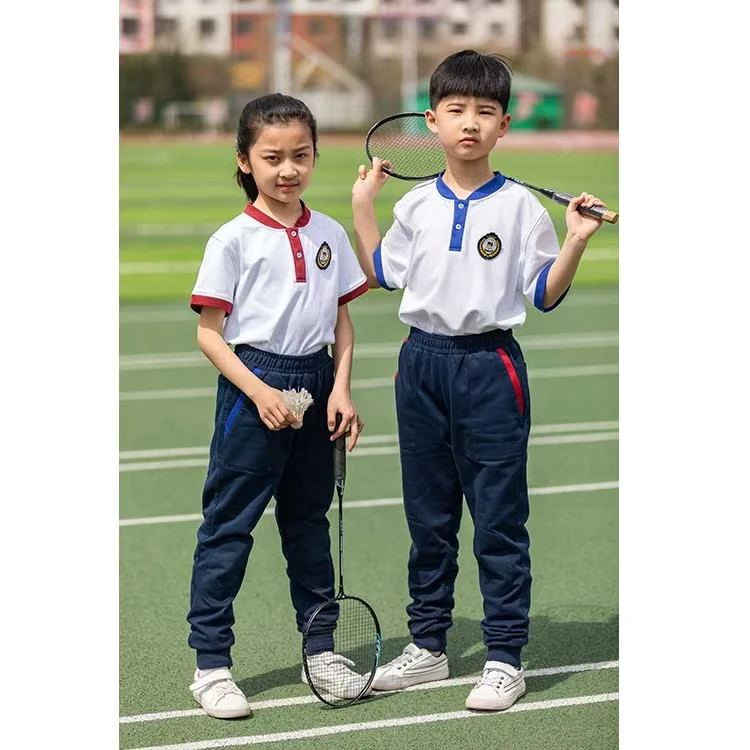 Custom Primary School Sports Polo Shirt Uniform Set for Kids