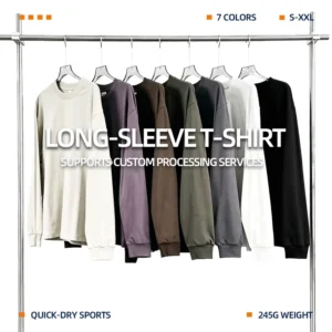 Custom Print On Demand Mid Weight Quick Drying Sports Long Sleeves Shirt Custom Screen Printing Men’s Pullovers