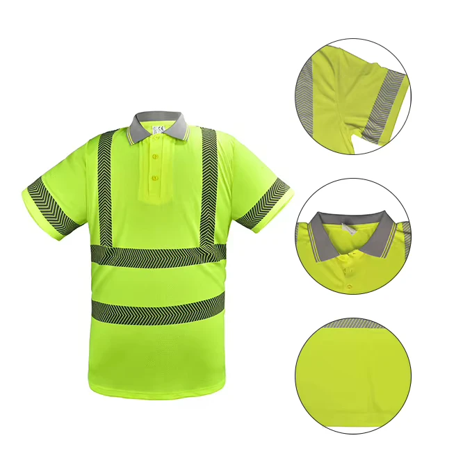 Custom Print Safety Vest Breathable High Visibility Outdoor Construction Reflective Clothing Safety T shirt