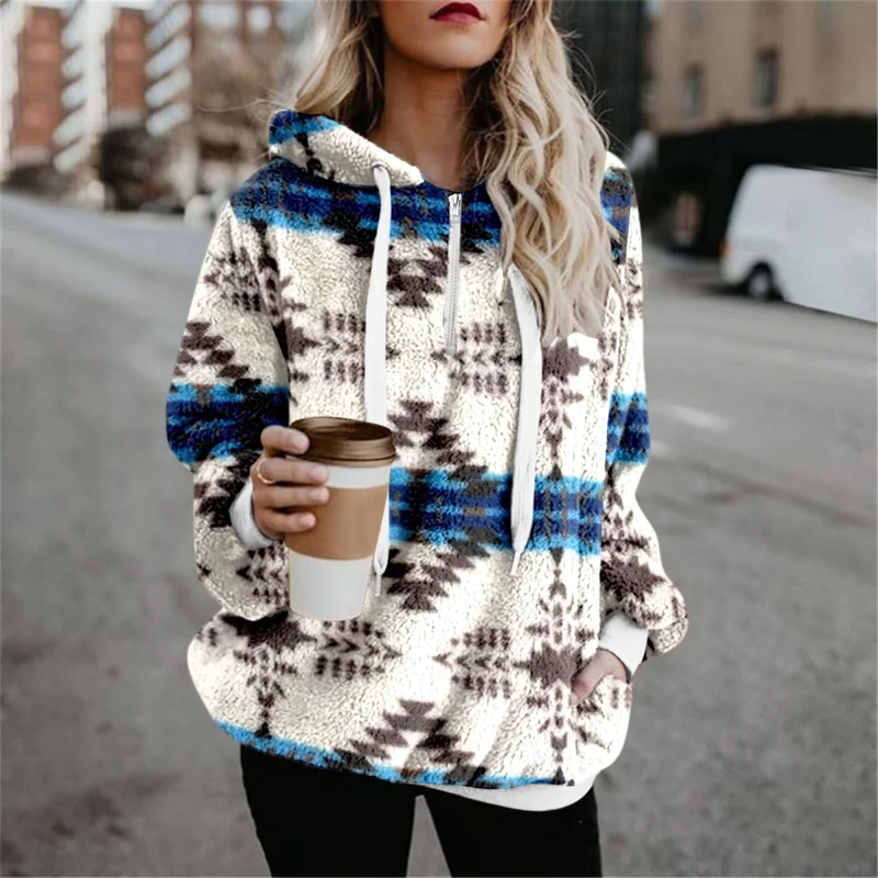 Custom Printed Aztec Hoodie Sweater for Women