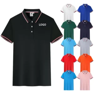 Custom Printed Color Blocking Striped Men’s Polo Shirt 220GSM 100% Polyester Breathable Team Work Business Golf Polo T Shirt