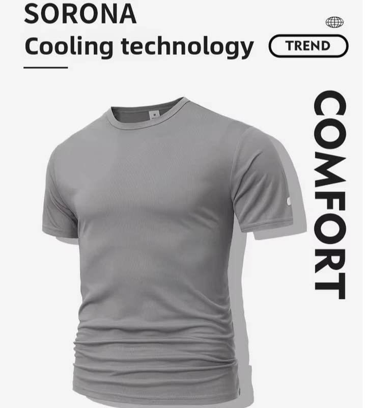 Custom Printed Patterns Fashion T-Shirts Soft Comfortable Renewable Fiber Moisture Wicking Quick Dry Crew Neck T-Shirt for Men