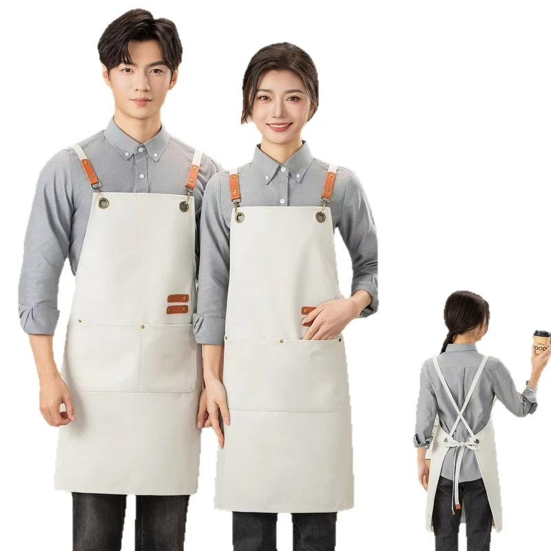 Custom Printed Ready-Made Apron Work Clothes for Home Kitchens Coffee Shops and Milk Tea Shops