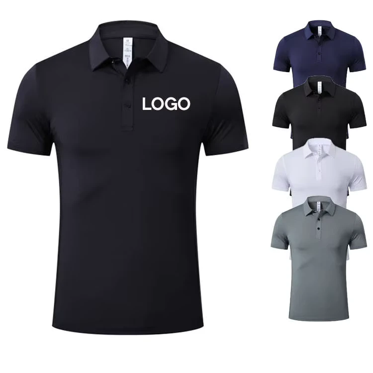 Custom Printed Solid-Color Cotton Men's Golf Work Polo Shirt Uniform Embroidered Logo
