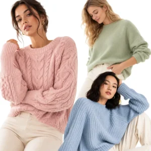 Custom Pure Cotton Crew Neck Sweater, Casual Knit Pullover for Men & Women, OEM Factory