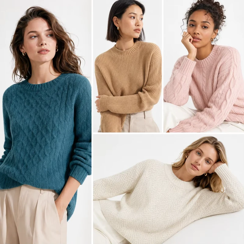 Custom Pure Cotton Fashion Sweater All Season Crew Neck Pullover Soft Breathable Knitwear OEM Factory Supply Order