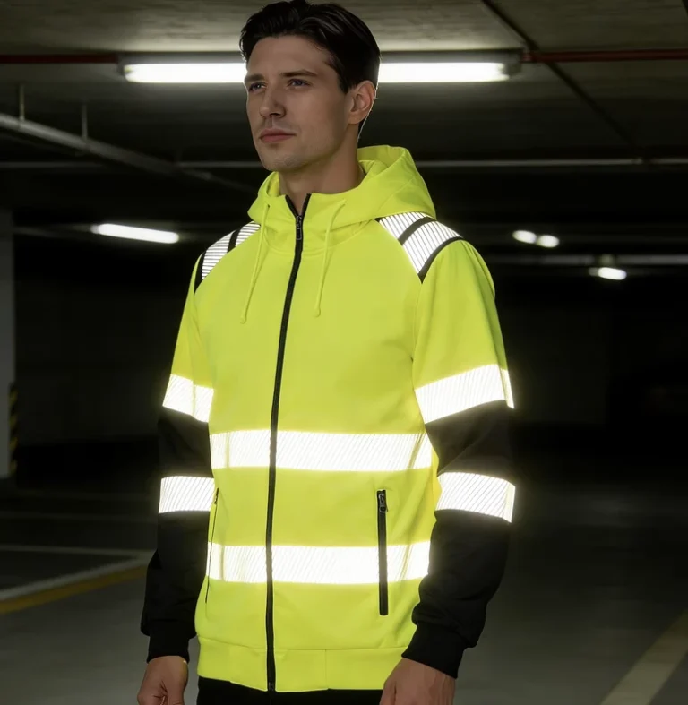 Custom-Reflective-High-Visibility-Zippered-Safety-Hoodies-Lightweight-Sweatshirt-with-ANSI-Class-3-Customized-Logo