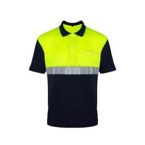Custom Reflective Safety Hi Vis Polo Shirt Short Sleeve High Visibility T Shirt