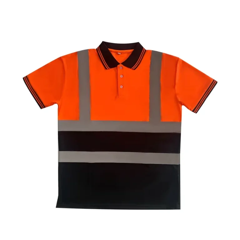 Custom-Reflective-Safety-Polo-Shirt-Fluorescent-Yellow-Construction-Workwear