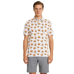 Custom Regular-Fit Moisture-Wicking Embroidered Logo Print Men’s Golf Polo Shirt
