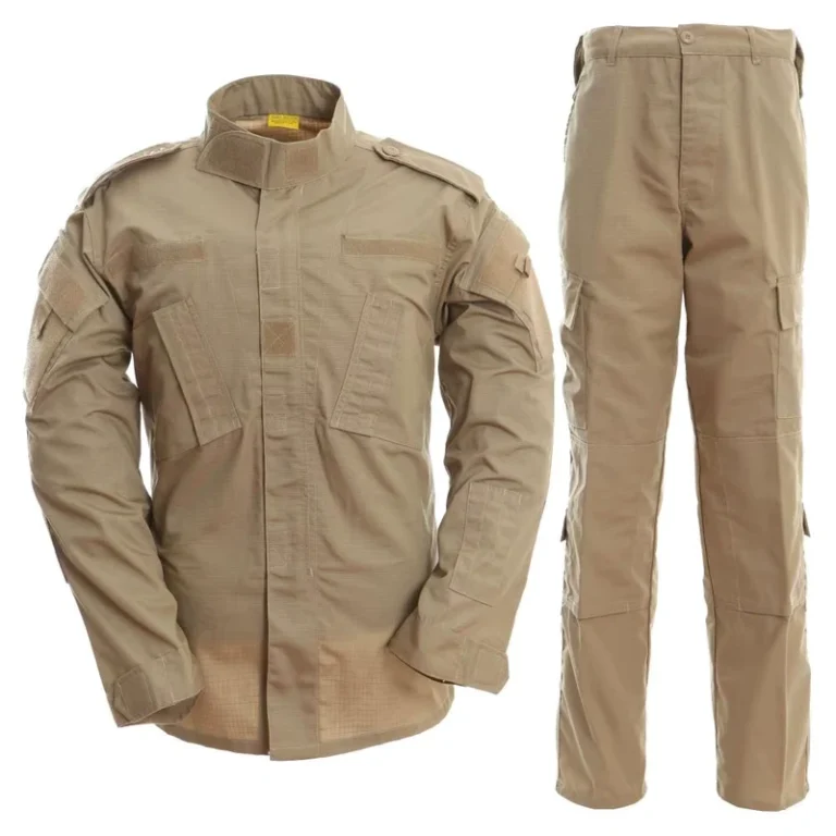 Custom-Ripstop-Unisex-Long-Sleeve-Khaki-ACU-Tactical-Uniform-with-Stand-Collar-for-Tactical-Training-and-Security