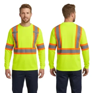 Custom Safety Long Sleeve Class 3 Hi Vis Work Shirt Construction Reflective Work Wear Safety Work Shirt With Logo